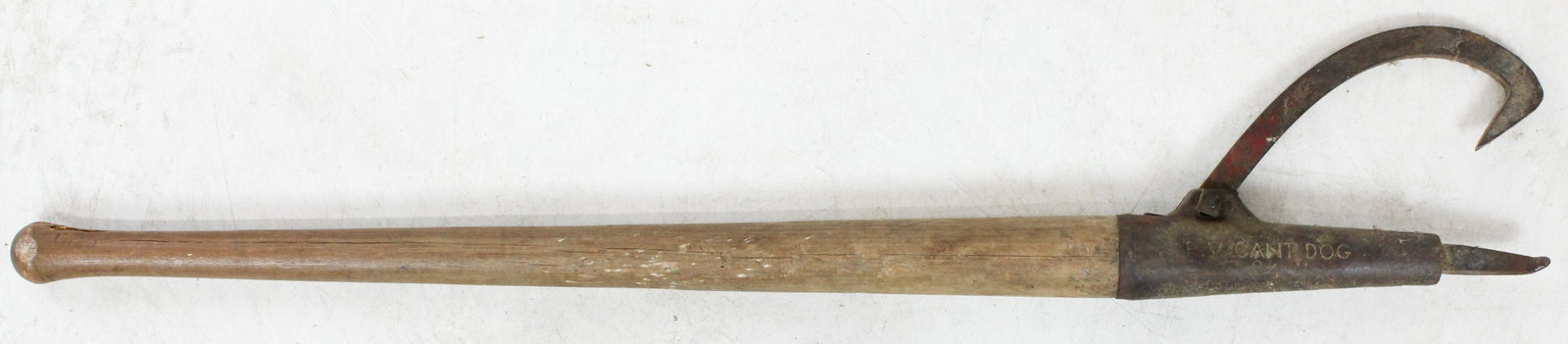 Signed P.V. Cant Dog Logging Tool: Signed "P.V. Cant Dog 2 3/4, Brewer, Maine", overall length 45"