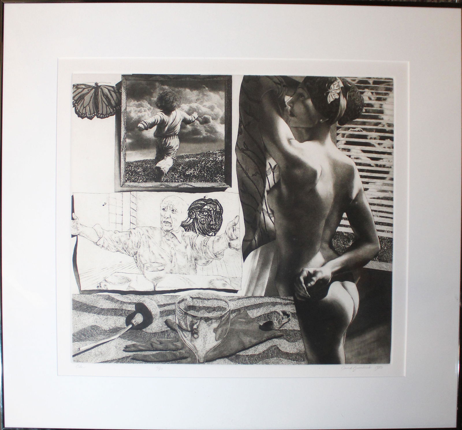 David Bumbeck (VT 1940-) Ode: David Bumbeck (Vermont 1940-) Ode etching on paper signed lower margin 15 x 17 editioned 10/80