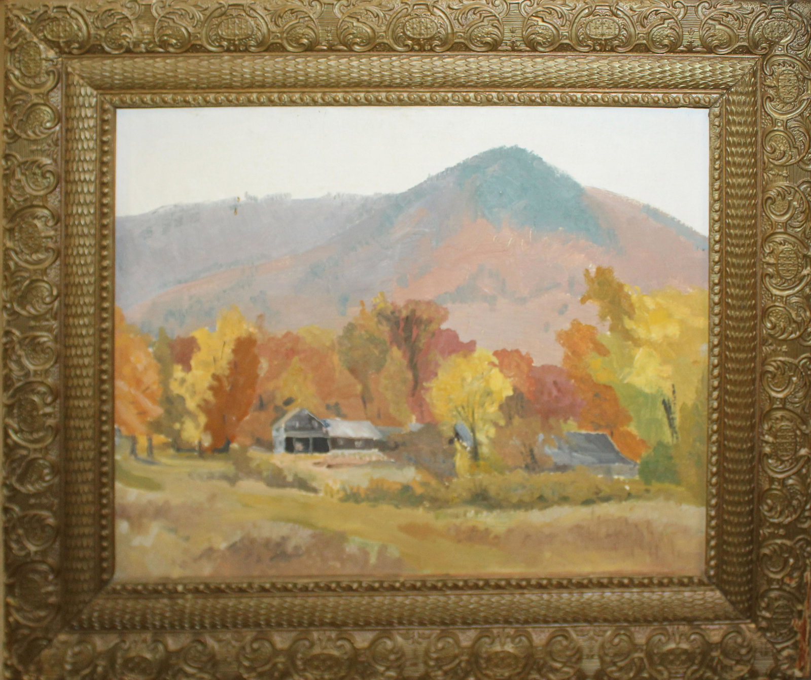 James Elliot (VT 20th c) Old Roberts Place: James Elliot (Vermont 20th c) " The Old Roberts Place" oil on board 16 x 20" signed and identified reverse.