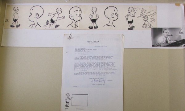 John Liney "Henry" Sketches: Henry in typical poses inscribed to Ford Button and his class with letter and photo