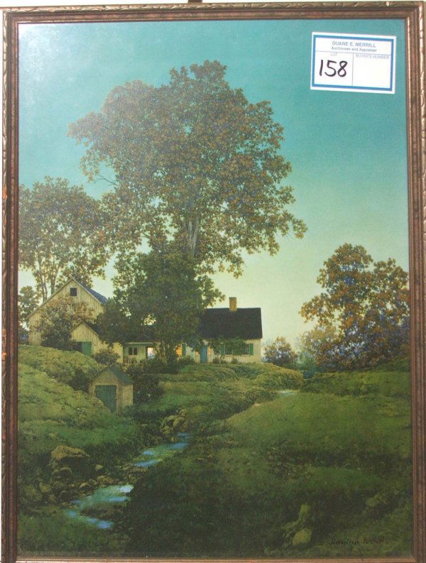 1947 Maxfield Parrish print: "Evening" hand signed by Parrish medium size