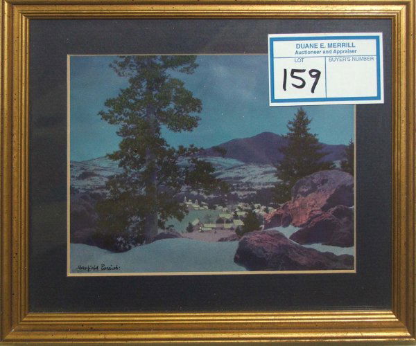 1942 Maxfield Parrish print: "Silent Night" hand signed by Parrish small size