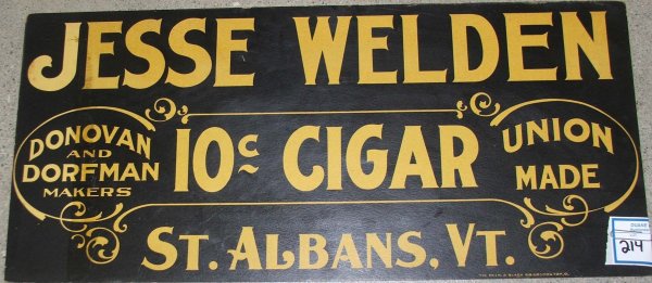 Jesse Welden- St Albans cigar advertising sign