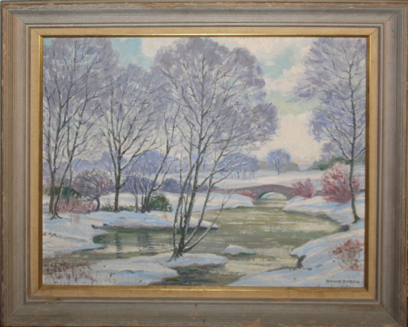 David Birch (EN 1945-) Winter Landscape: David Birch (English 1945-) Winter landscape oil on canvas signed lower right 18 x 22"