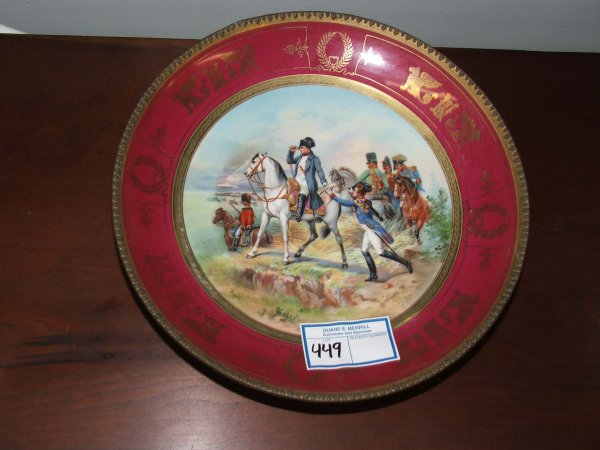 ormolu mtd portrait plate with Napoleonic scene: ormolu mtd portrait plate with Napoleonic scene