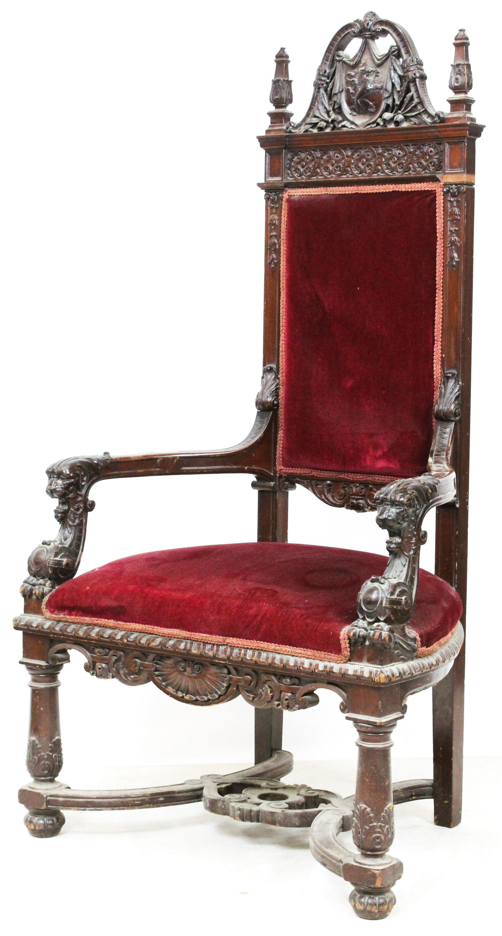 19th c Ornately Carved Ceremonial Chair (1 of 9)