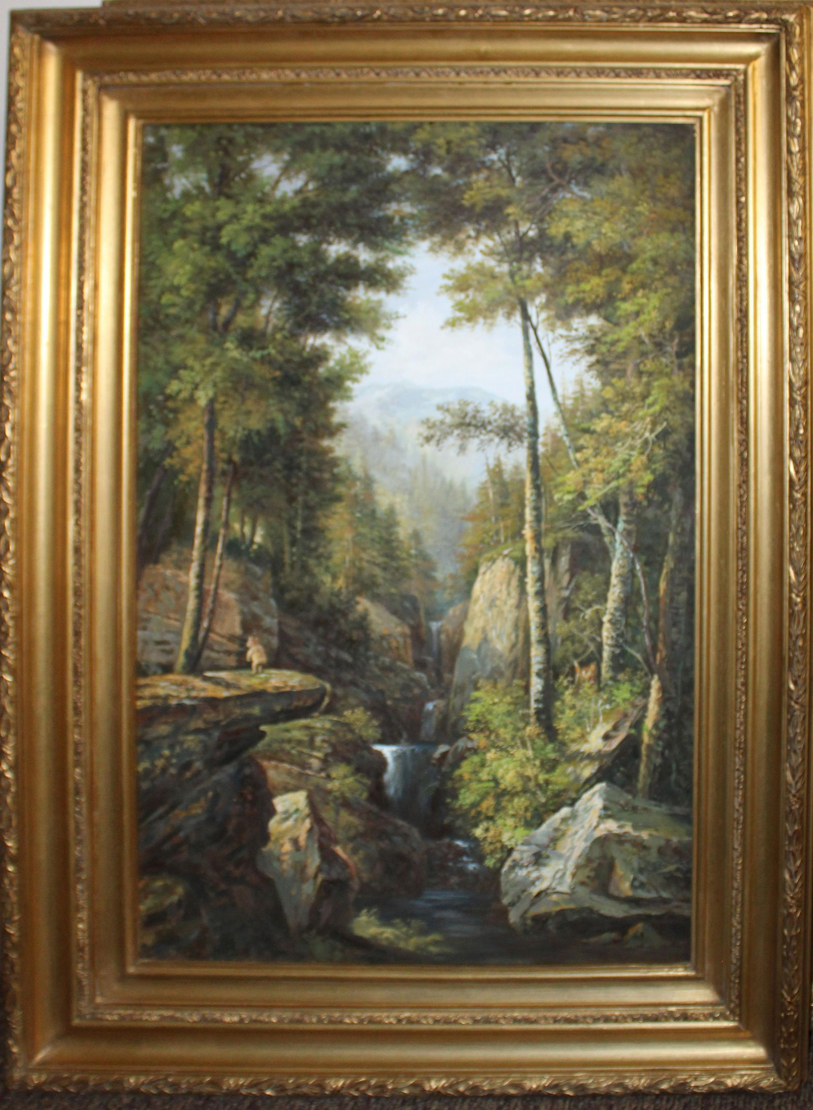 20th c Adirondack Landscape with Bear (1 of 4)