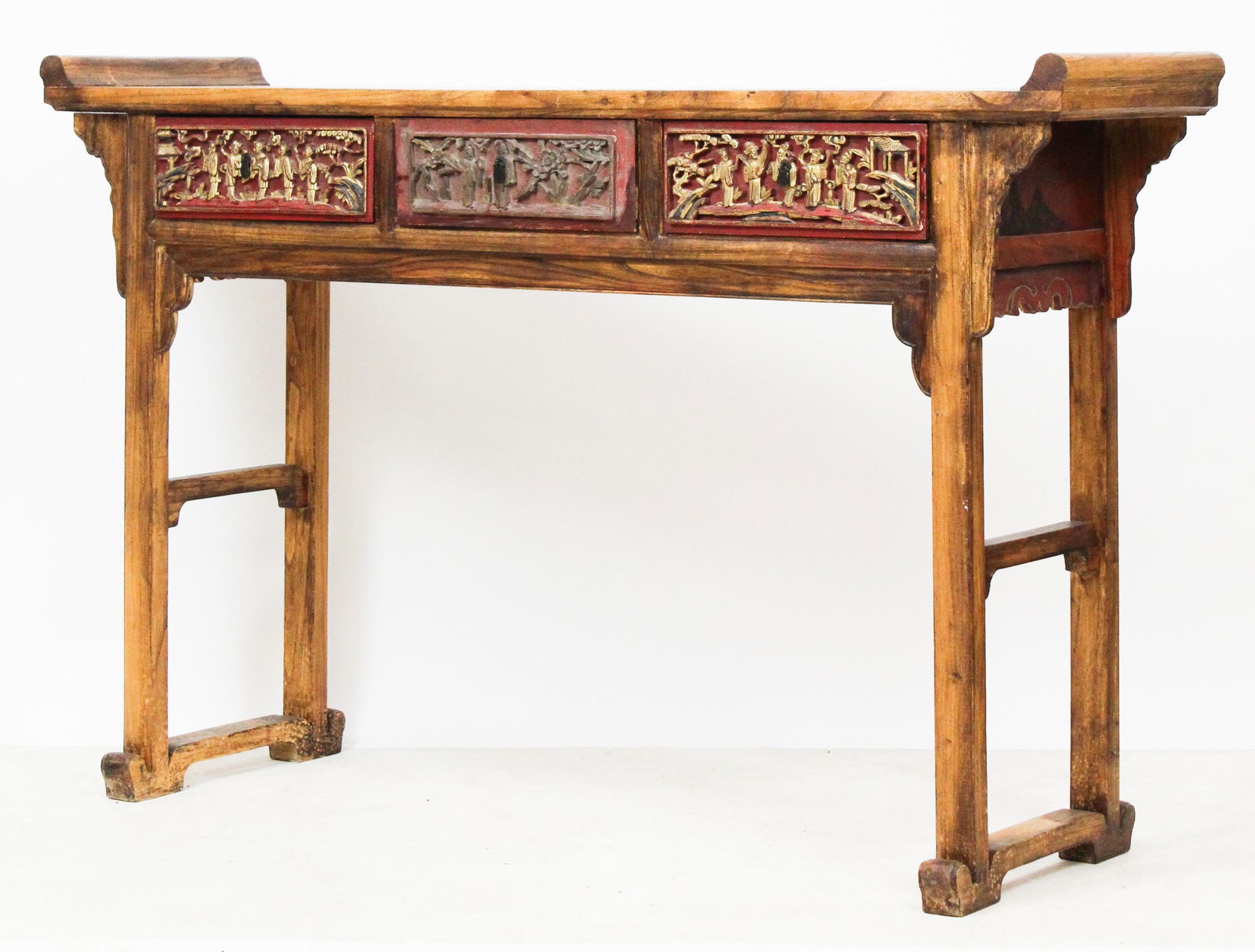 20th c Chinese Red Lacquered Console Table (1 of 5)