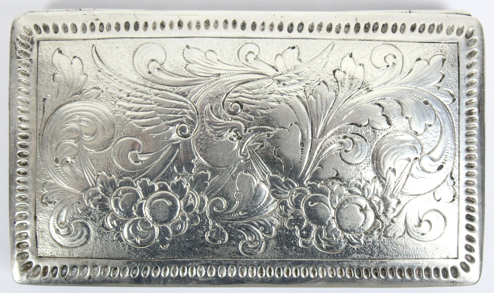 European Silver Repousse Decorated Box (1 of 6)