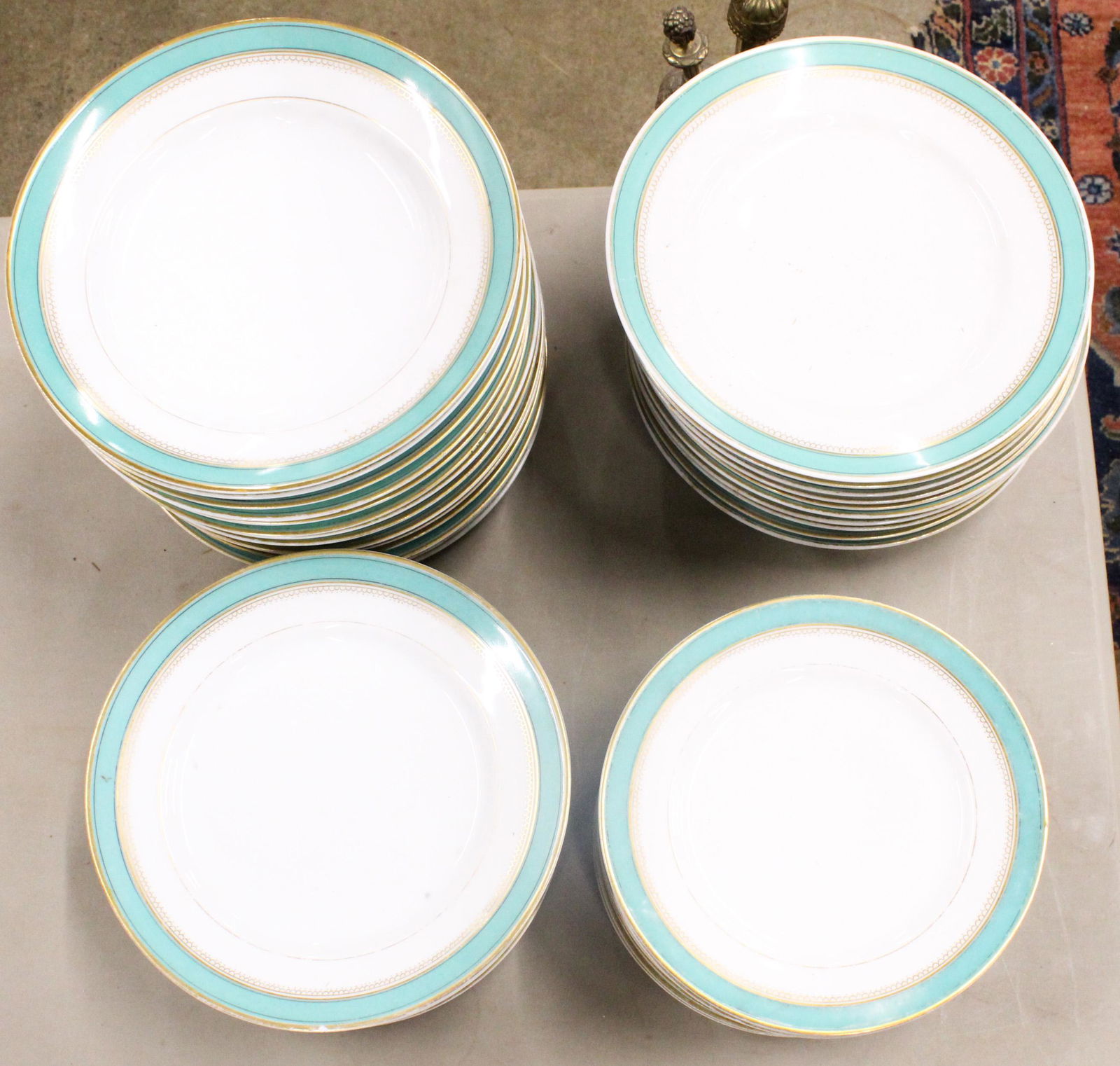 42 pcs. Turquoise Paris Porcelain dinnerware (1 of 4)