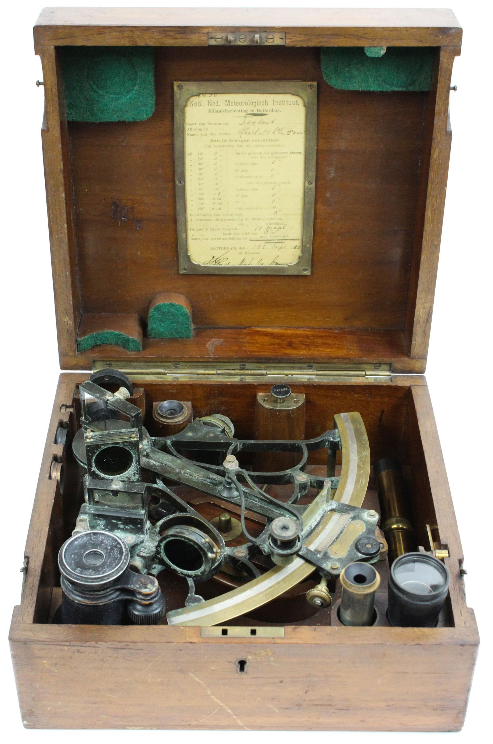 Heath & Co. Mahogany Cased Brass Sextant (1 of 8)