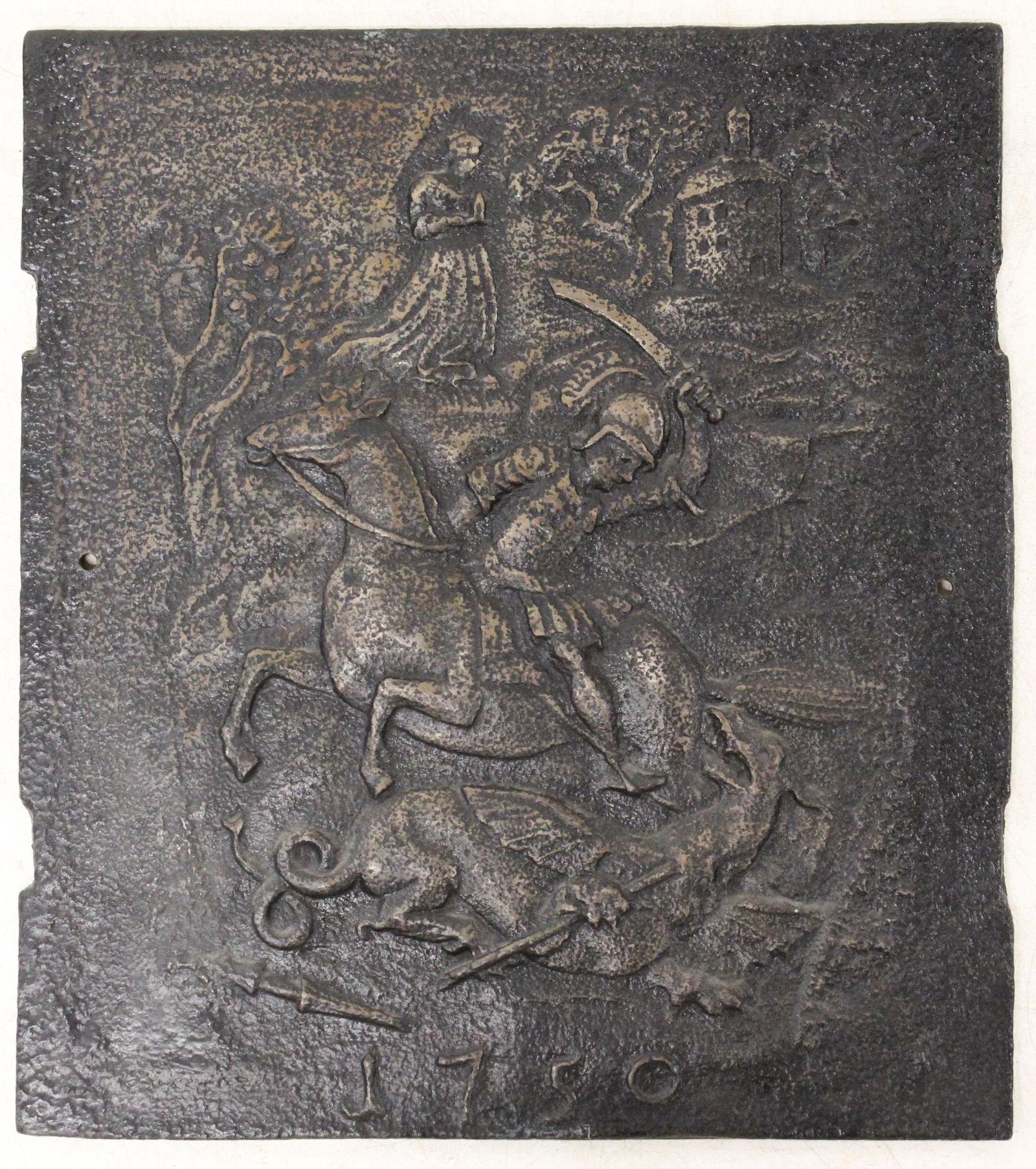 St George & the Dragon Cast Iron Fireback (1 of 3)