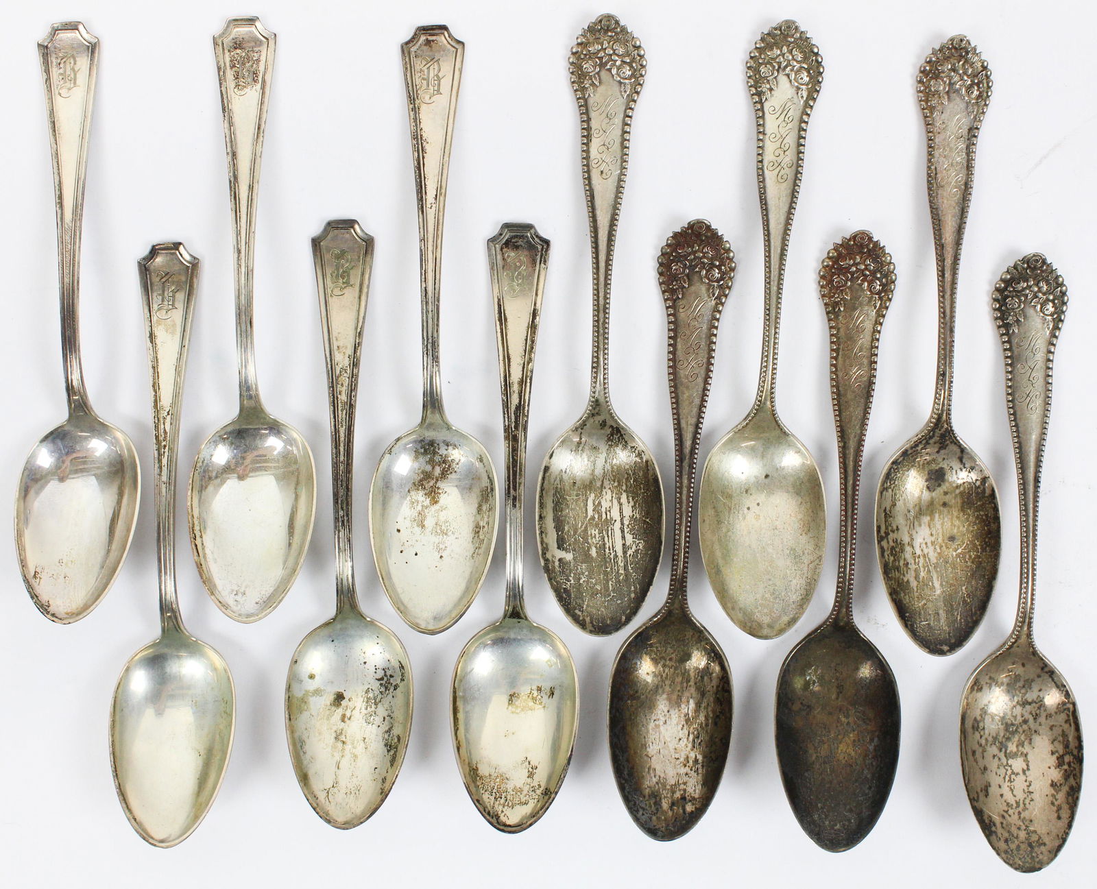 Two Sets of Sterling Silver Teaspoons (1 of 4)