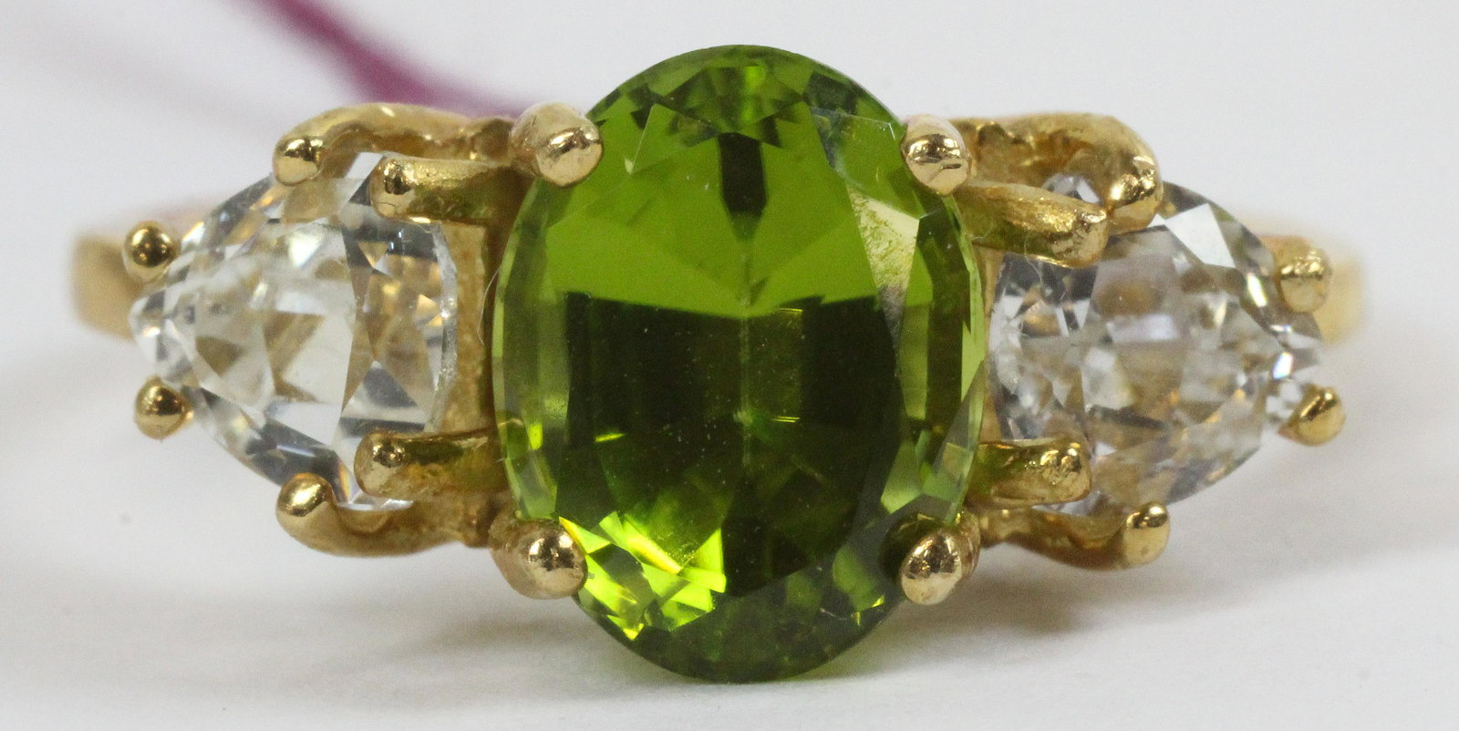 14k, Peridot, & White Sapphire ring (1 of 3)