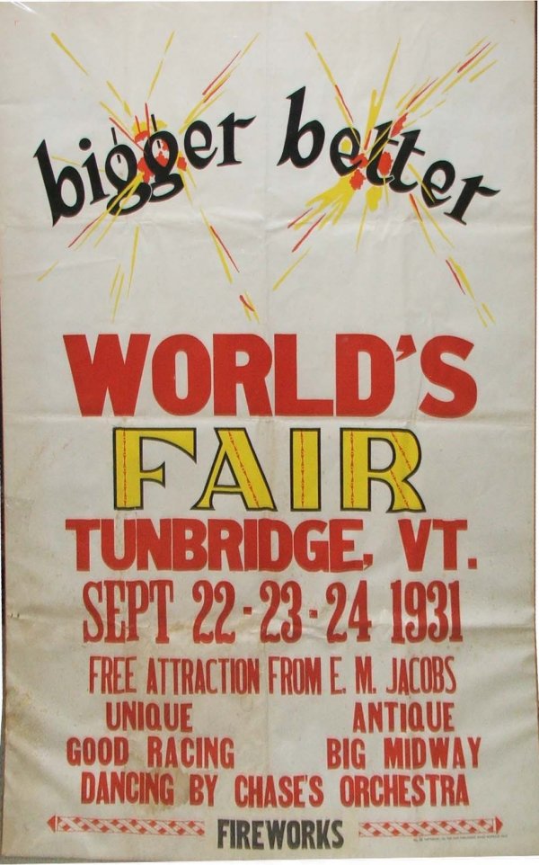 1931 Tunbridge, Vt Worlds Fair poster Mar 27, 2010 Merrill's