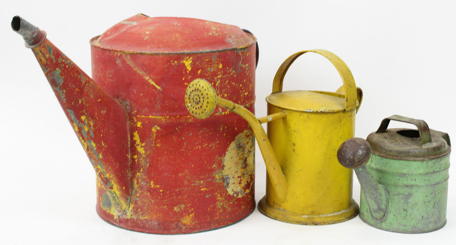Three Painted Tin Watering Cans (1 of 3)