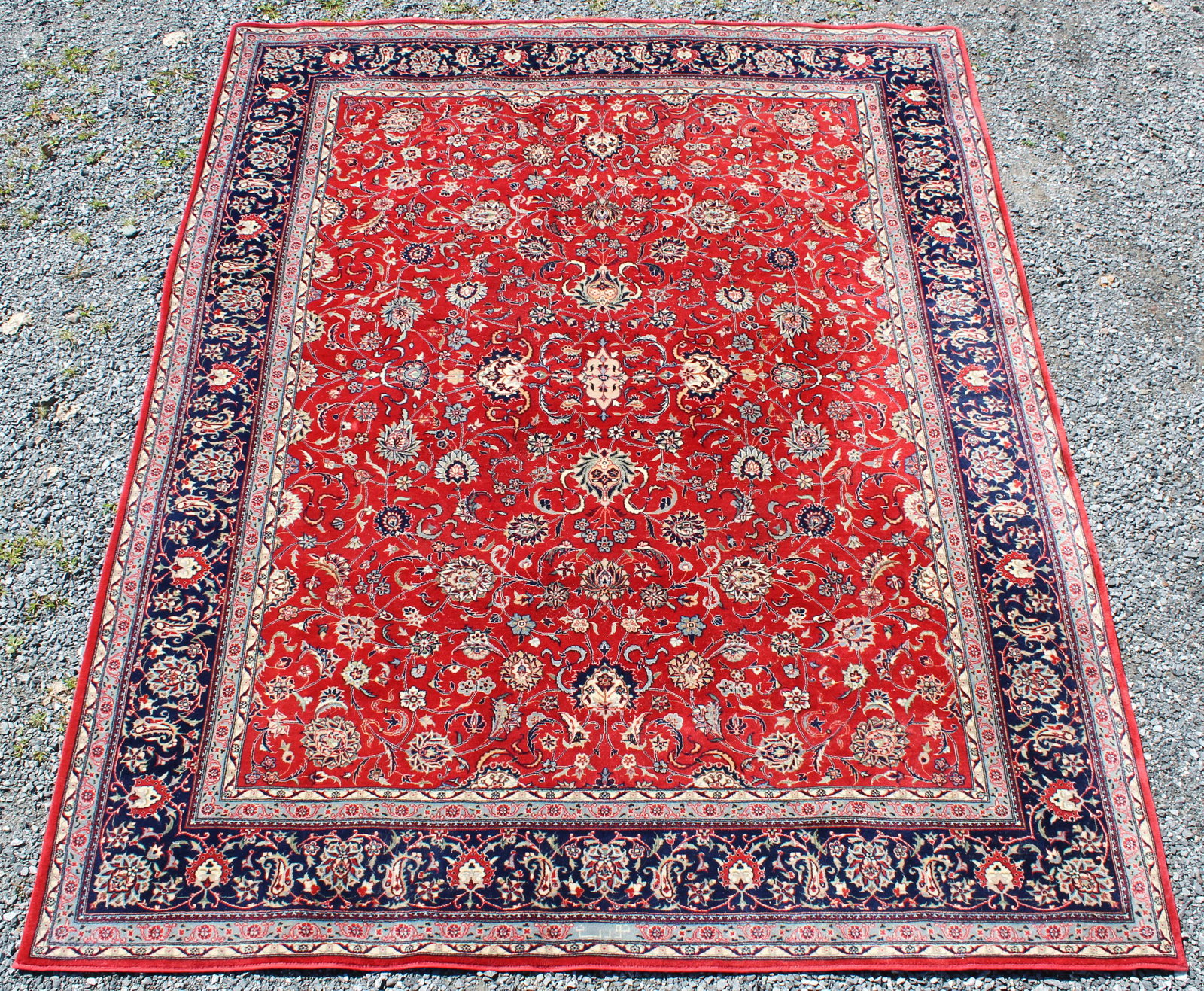 Mid 20th c Signed Persian Main Carpet (1 of 5)