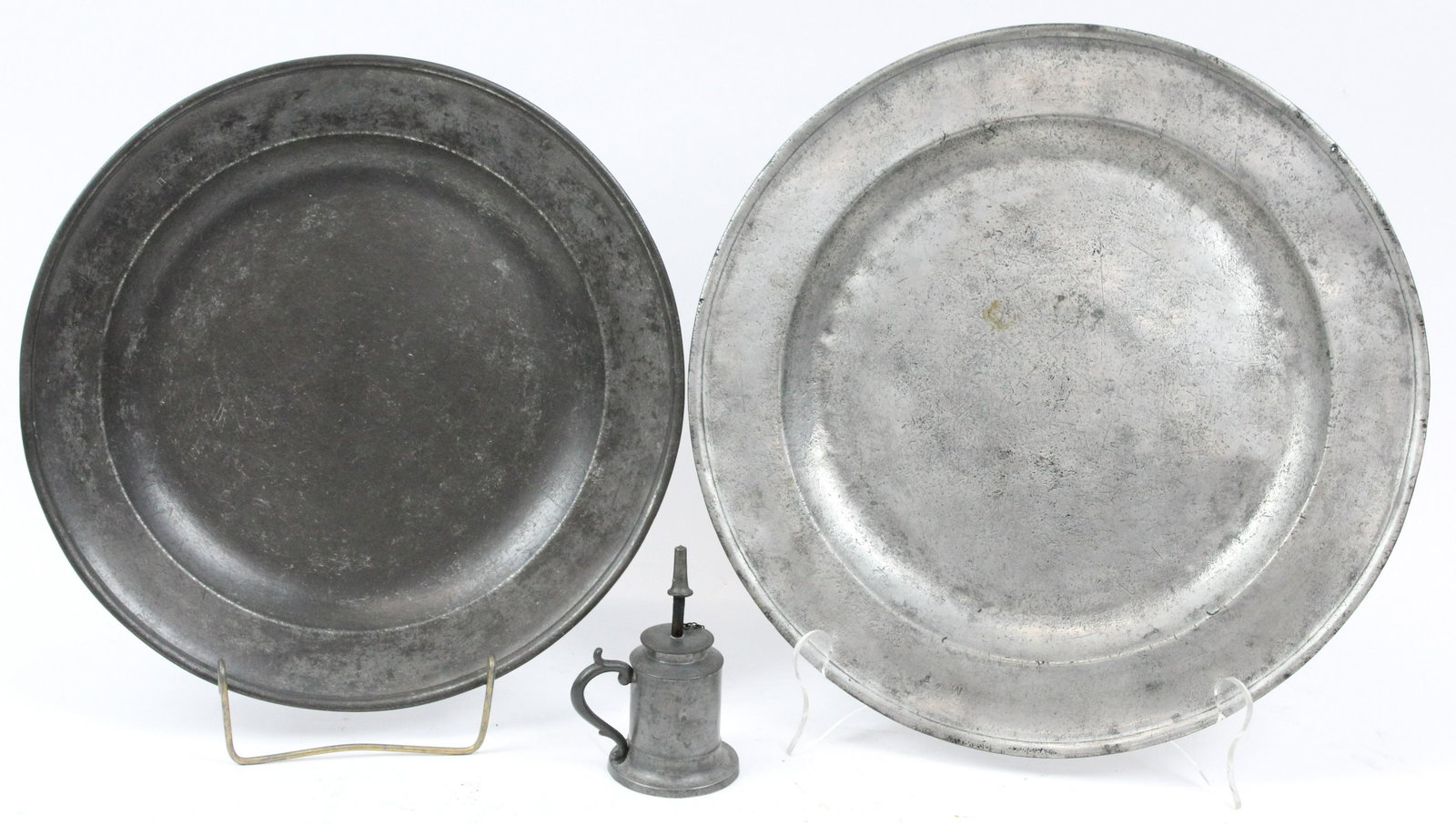 18th c Samuel Ellis, London Pewter Charger (1 of 3)