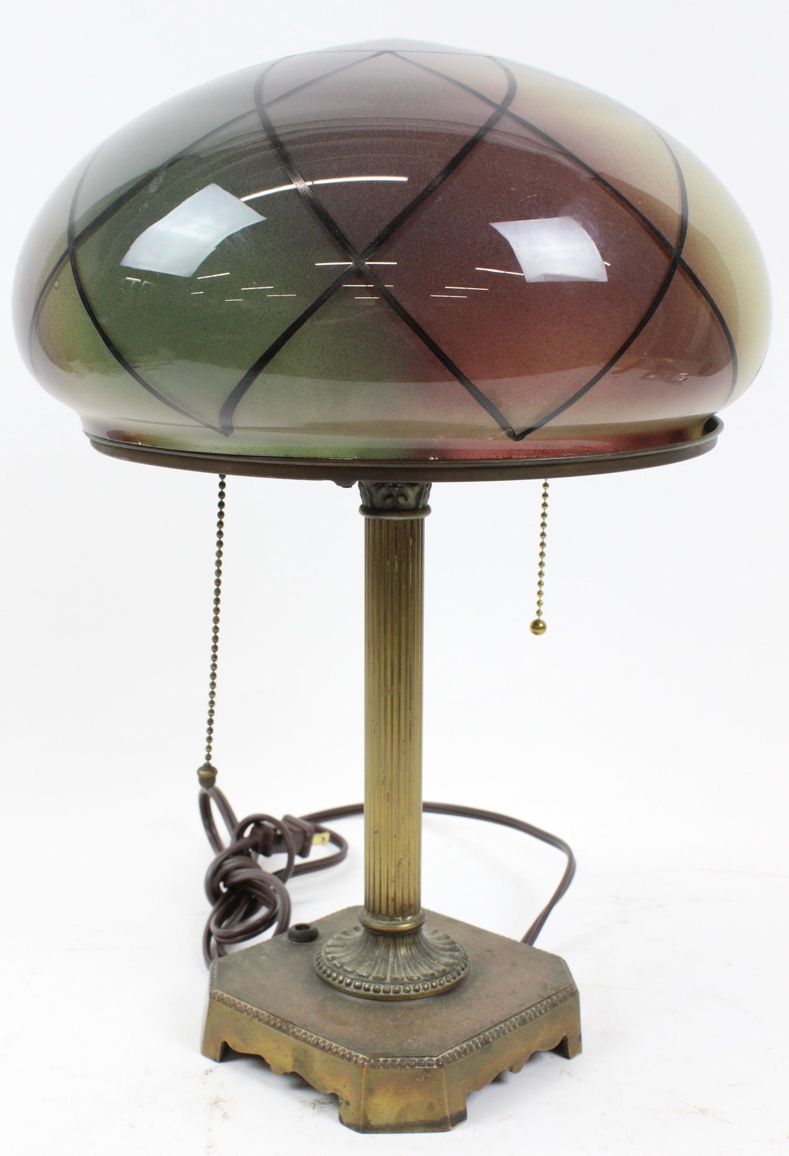 Early 20th c Mushroom Shade Table Lamp (1 of 5)