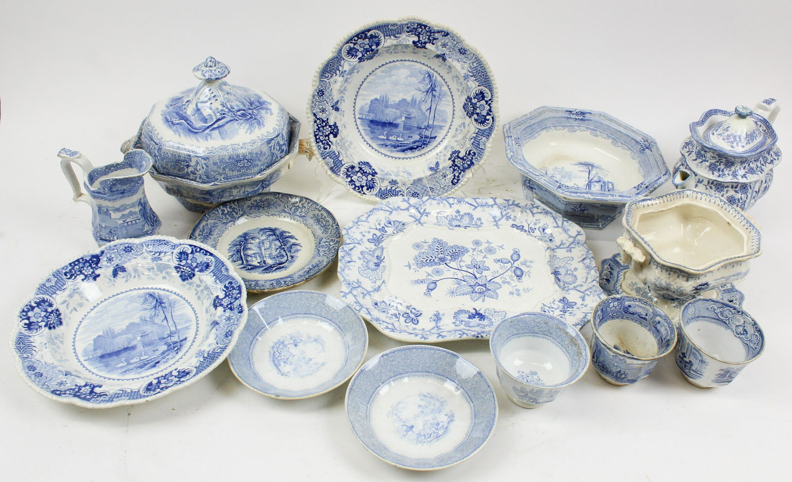 Group of Blue Staffordshire Transferware China (1 of 5)