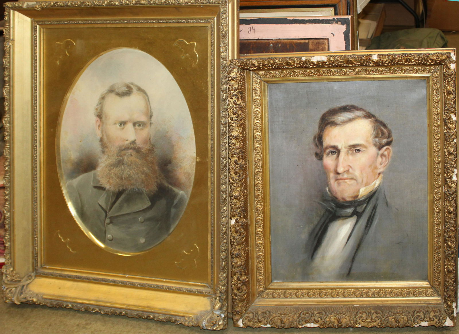Two 19th c American School Portraits (1 of 3)