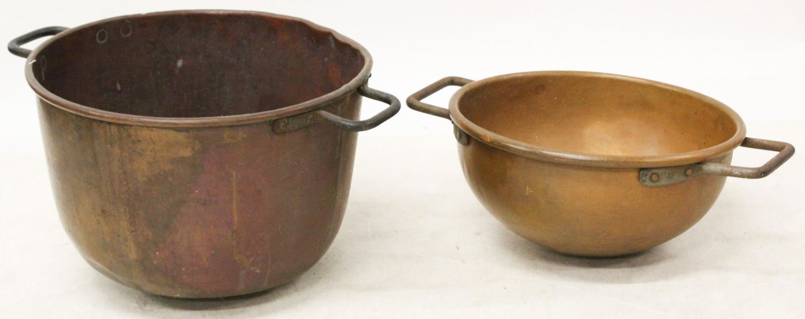 19th c Copper Pots with Iron Handles (1 of 4)