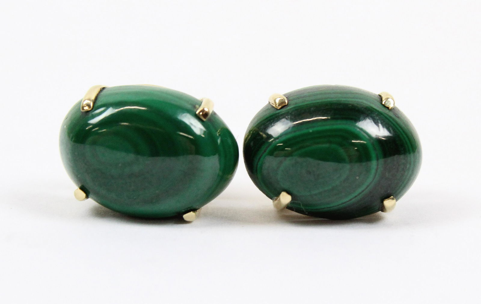 14k Yellow Gold & Malachite Earrings (1 of 3)