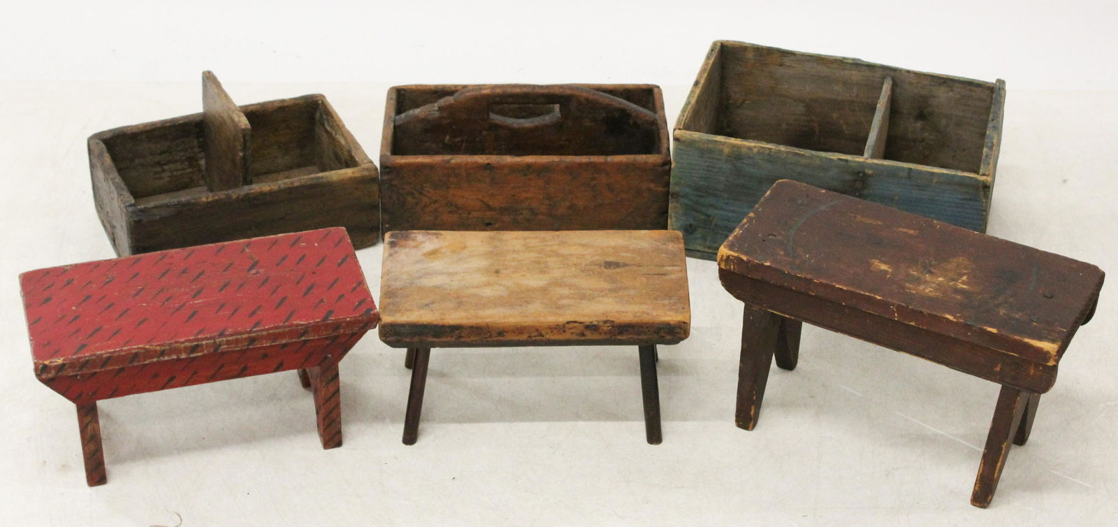 Late 19th, Early 20th c Footstools, Knife Boxes (1 of 3)