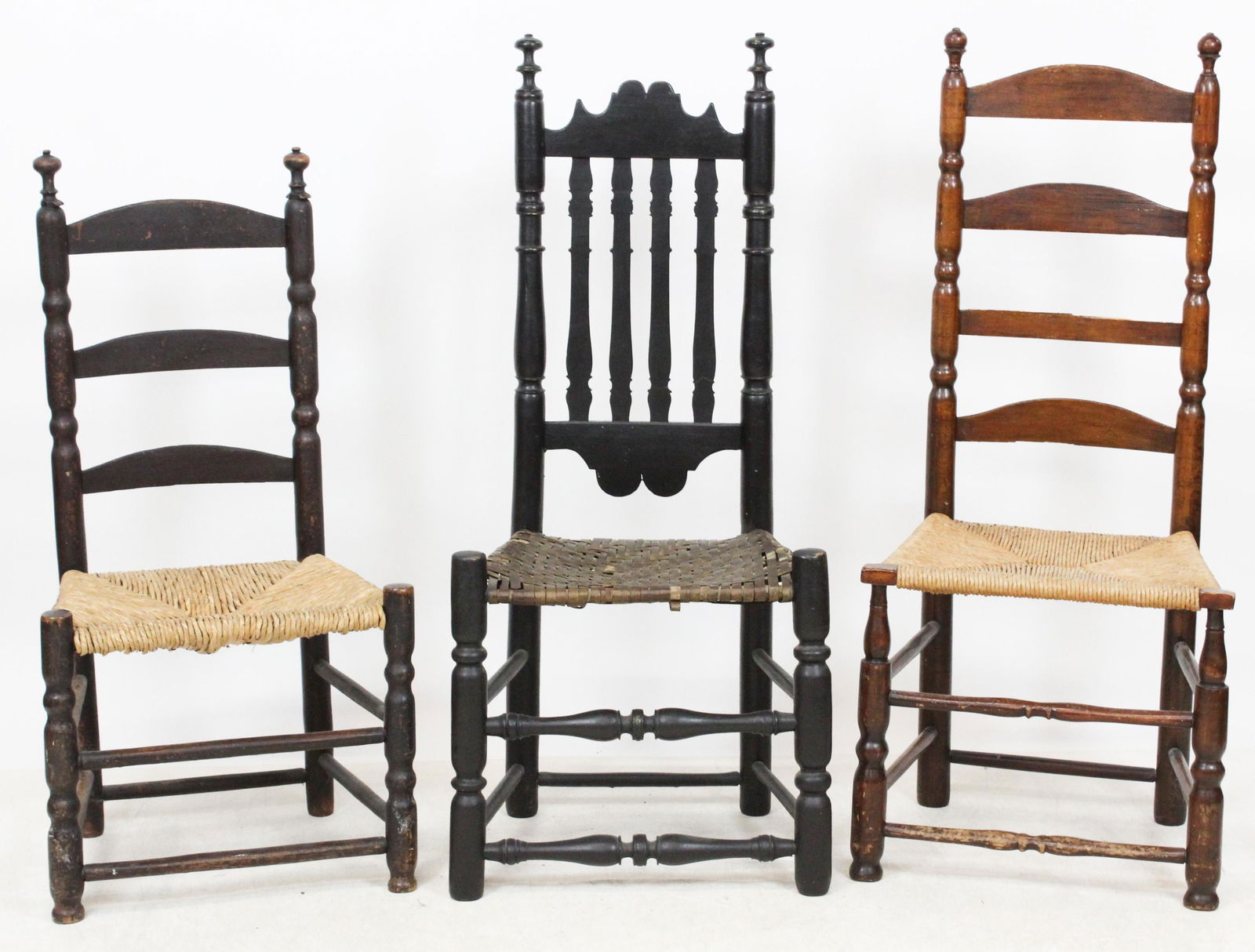 18th c Bannister Back, Ladderback Chairs (1 of 4)