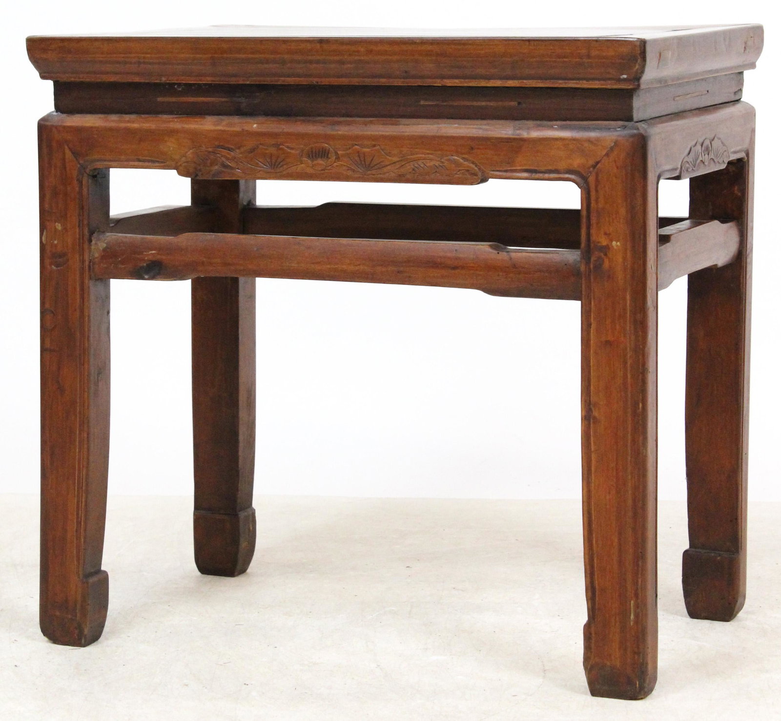Group of Small Furniture: Group of Small Furniture, Faux bamboo table 24 x 25" chinese side table 19 x 21 x 12" , Two French style footstools