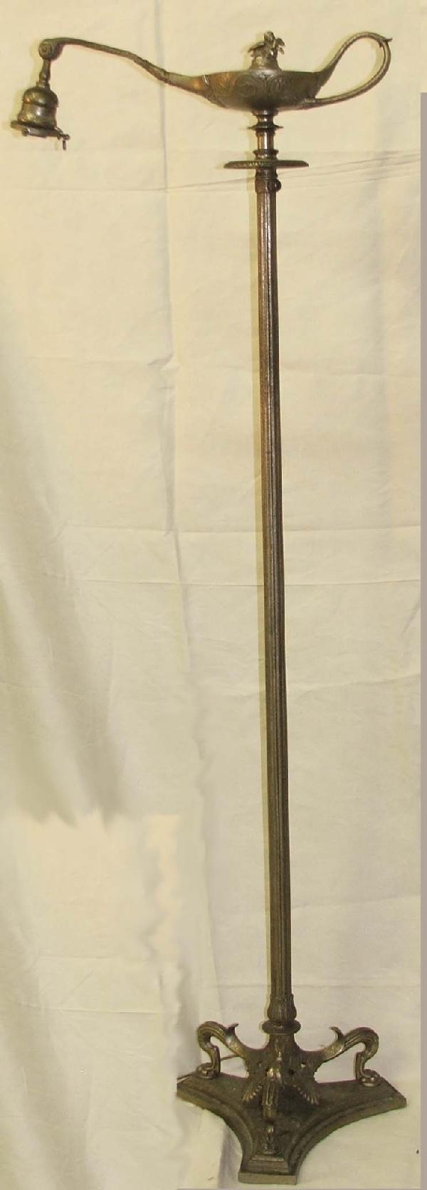 Tiffany Studios gilt bronze Aladdin floor lamp: Tiffany Studios gilt bronze Aladdin floor lamp