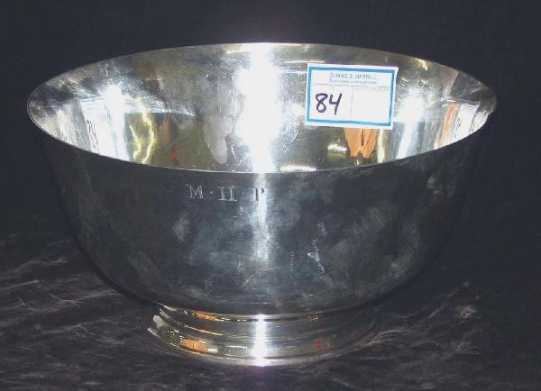 Colonial style circa 1920 sterling punch bowl signe: Colonial style circa 1920 sterling punch bowl signed J R Gyllenberg and Alfred H Swanson