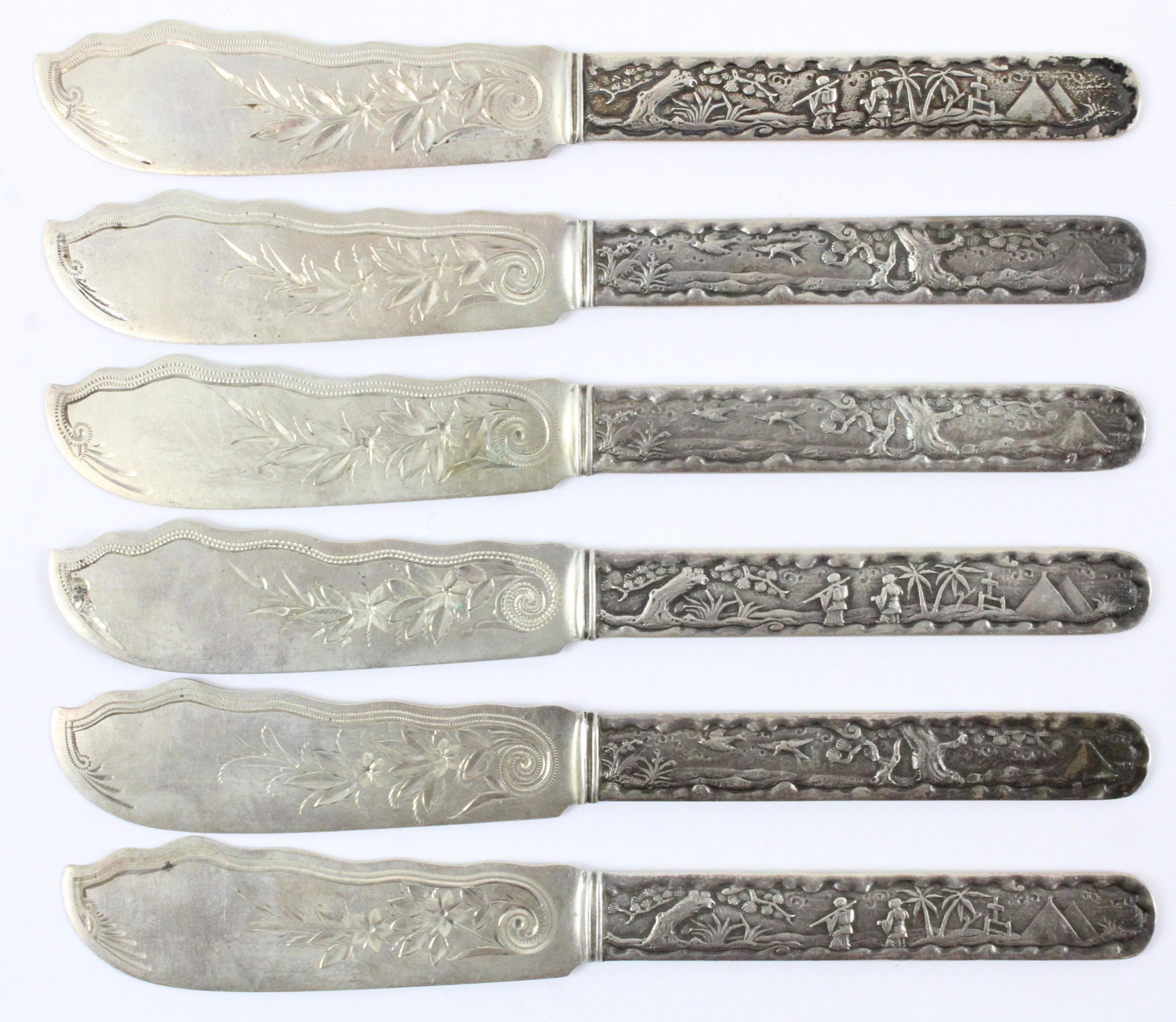 6 Gorham Hizen Sterling Orientalist Fruit Knives (1 of 3)