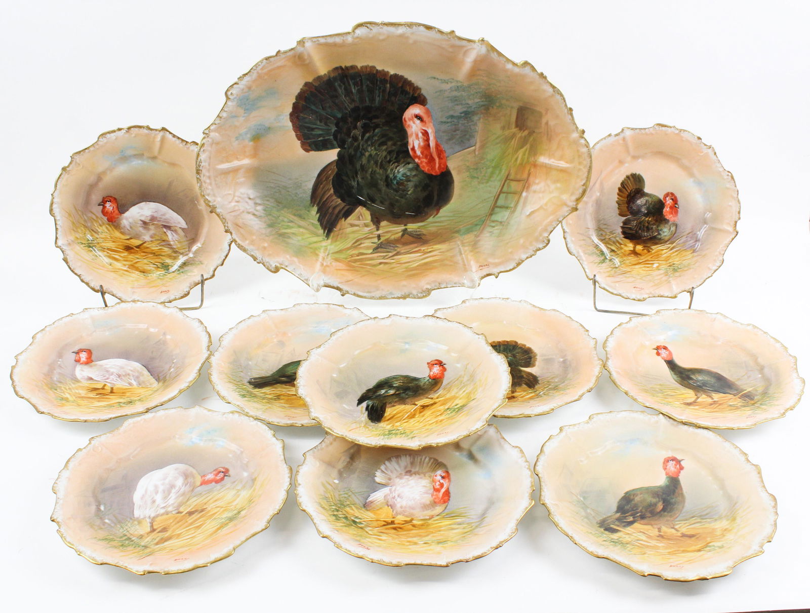 Coiffre and Cie Limoges Porcelain Turkey Set (1 of 4)