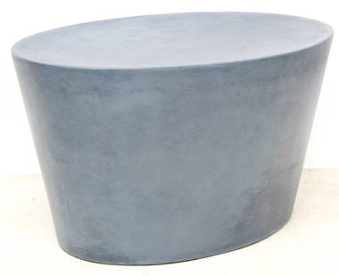 Maya Lin for Knoll Studios "Concrete" stool: Maya Lin for Knoll Studios Dated and signed 1998 "Concrete" stool in blue 27 x 19 x 15"