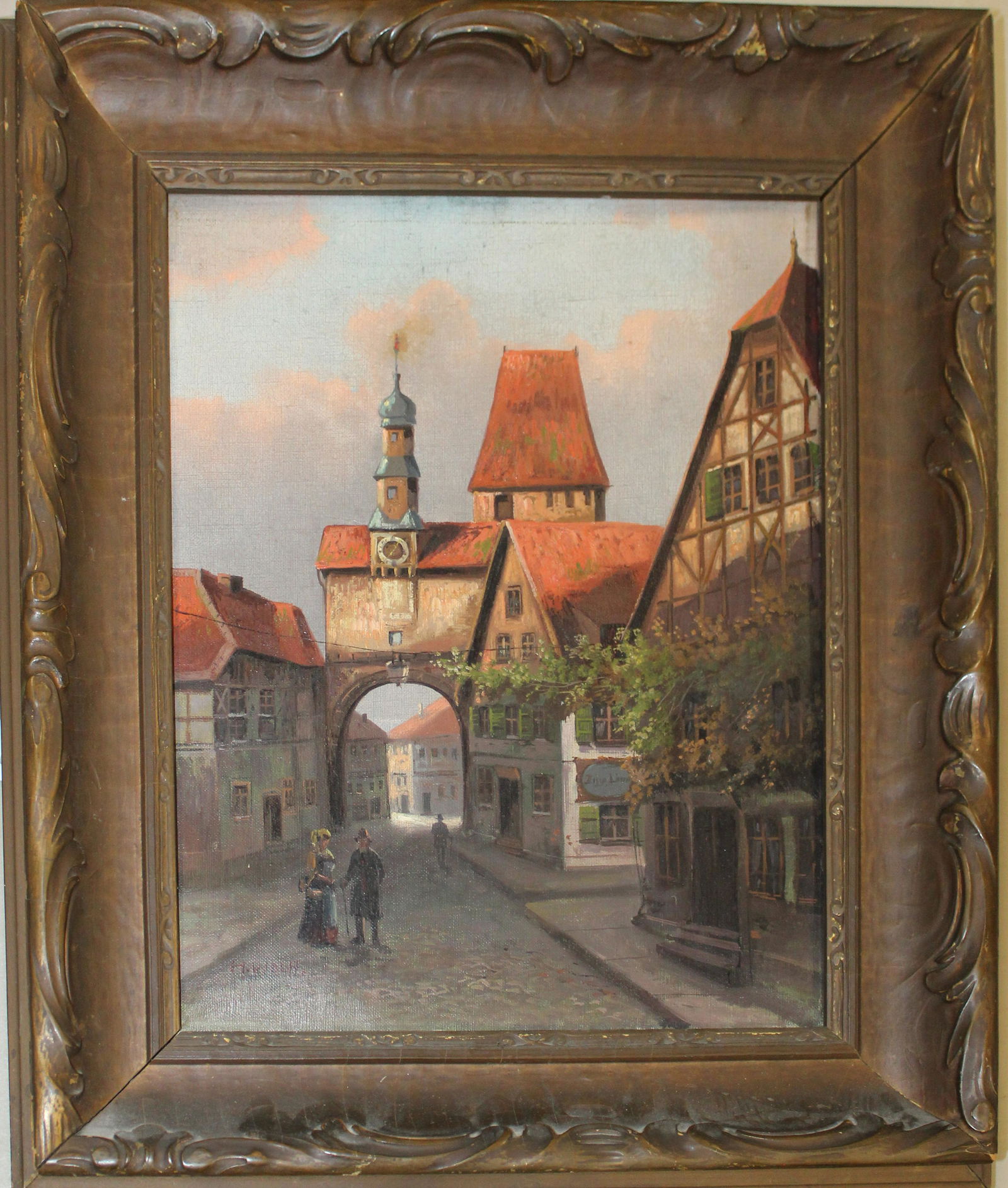 Hans Wolff (DE 20th c) German Street Scene (1 of 3)