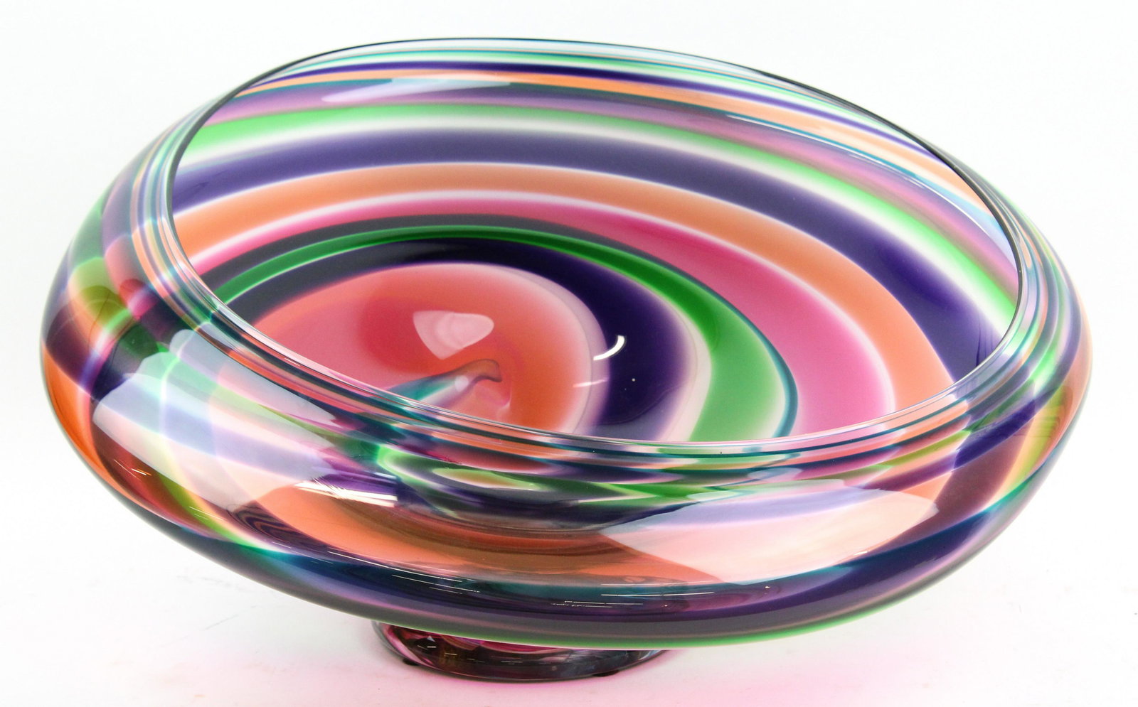 David Goldhagen Blown Art Glass Footed Bowl (1 of 7)