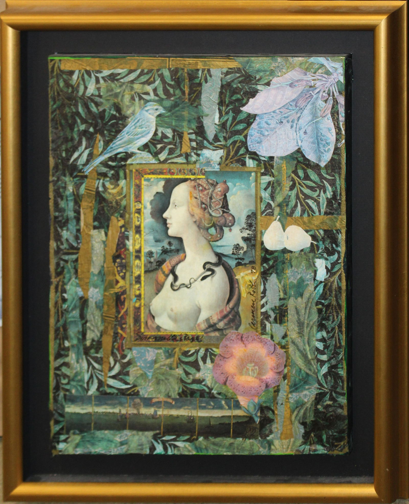 Carmen Robb (AM 20th c ): Carmen Robb (American 20th c ) Decopage Collage image size 16 x 12" overall 16 x 20"