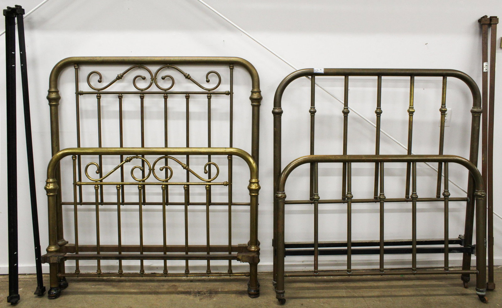 Two Early 1900's Brass Tubular Full Sized beds (1 of 5)