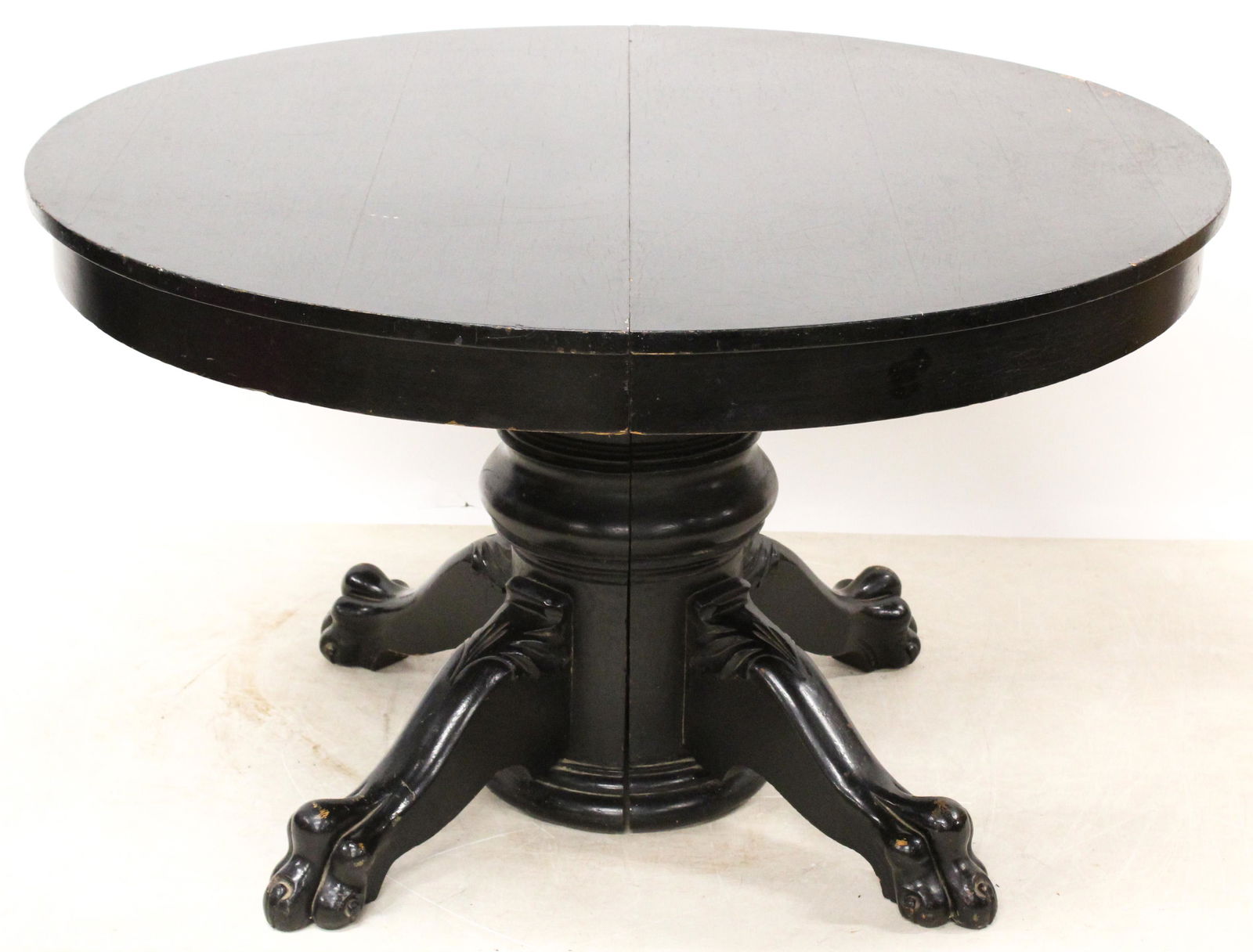 Oak Claw Foot Pedestal Base Dining Table (1 of 5)