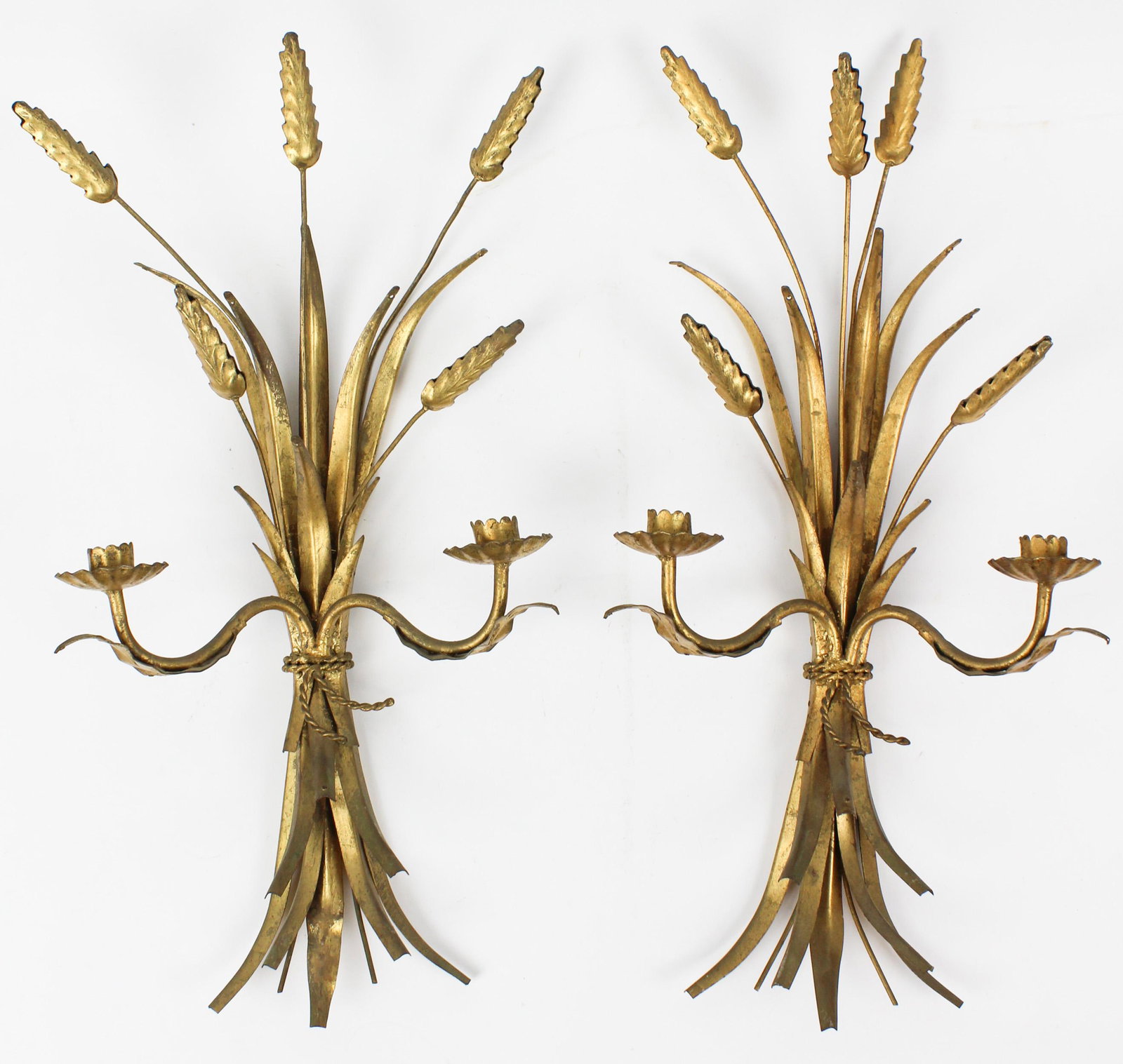 20th c Italian Gilt Metal Candle Sconces (1 of 3)