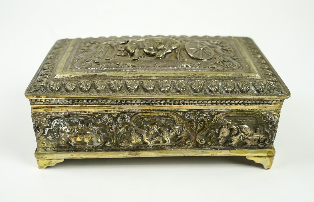 Siam Silver Detailed Repousse Dresser Box (1 of 3)