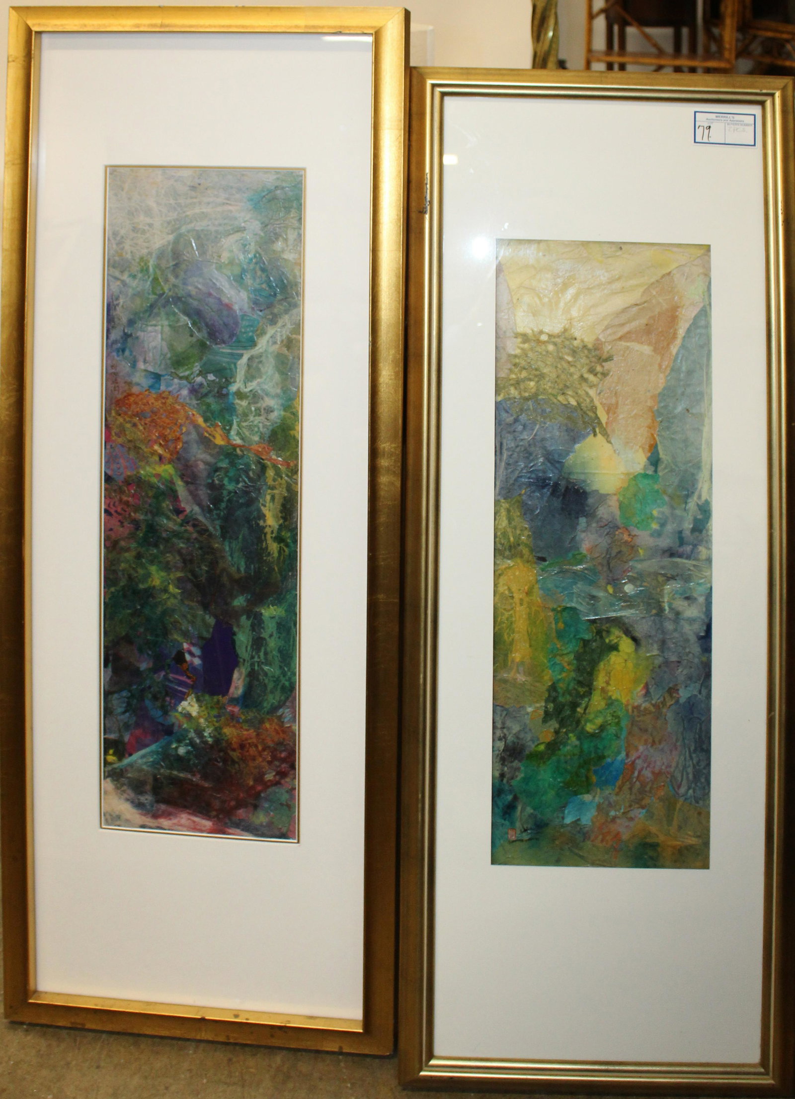 Forence Shen ( 20th c ) Two Mixed media pieces (1 of 5)