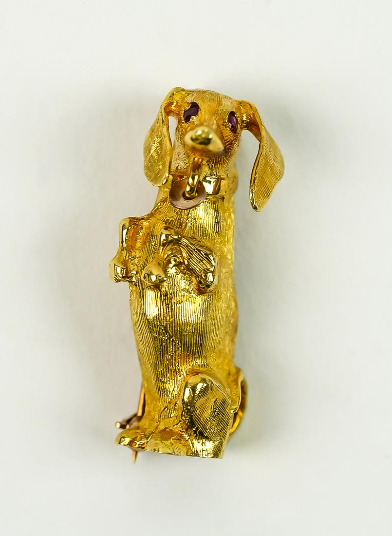18k dachshund Pin (1 of 2)