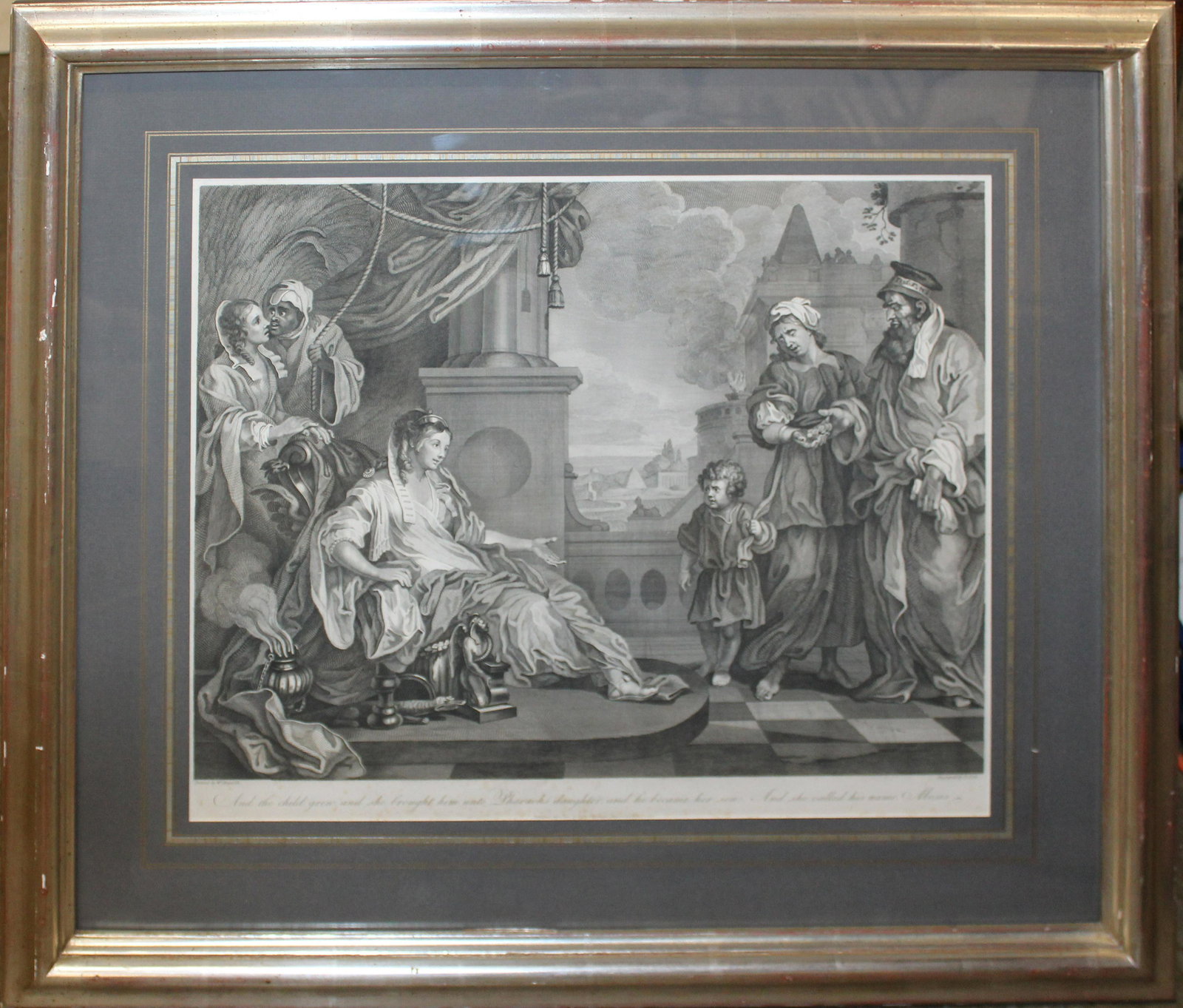 William Hogarth Engraving "And the child grew.." (1 of 3)