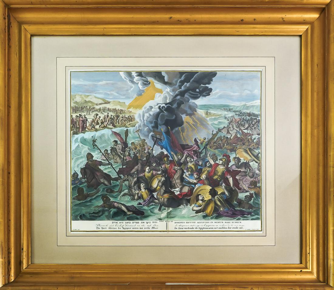 1705 Dutch Bible Hand Colored Engraving (1 of 5)