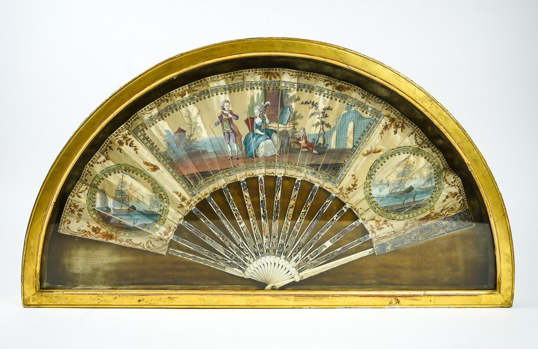 Early 19th c Hand Painted Fan (1 of 2)