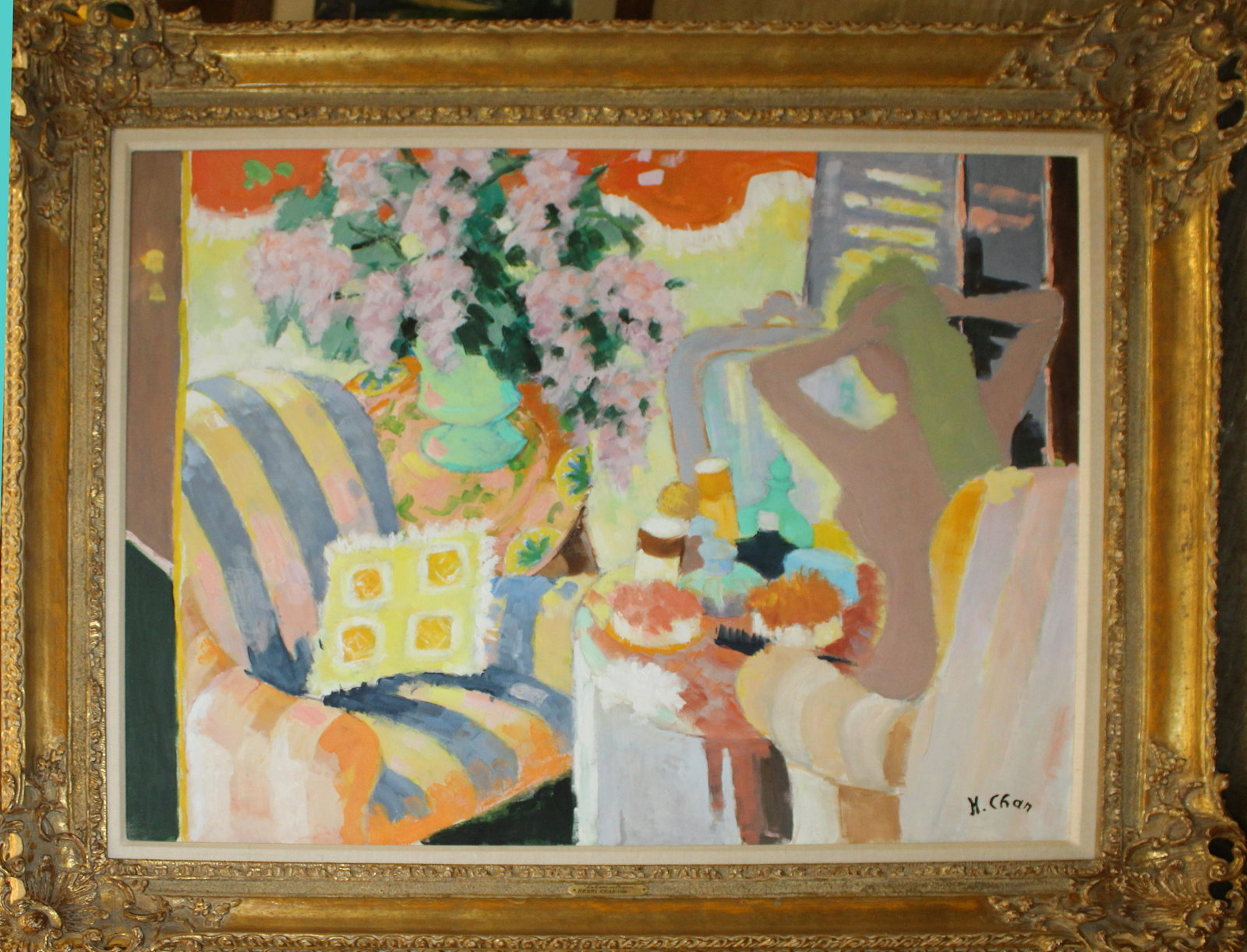 Henri Chan (20th c ) Boudoir Scene (1 of 4)