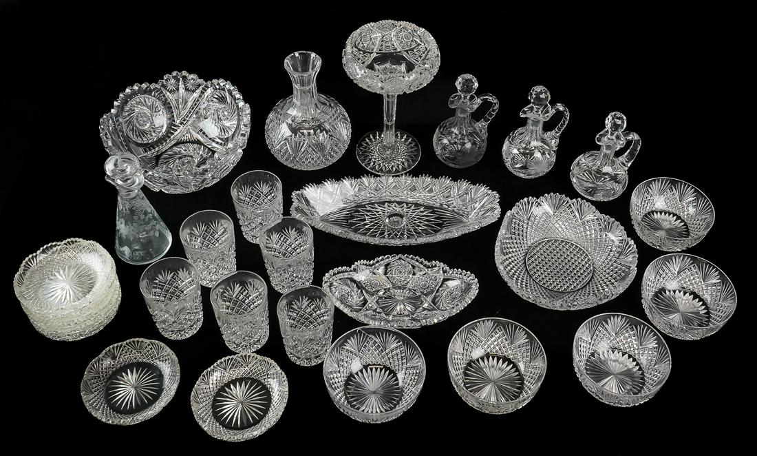 28 pcs American Brilliant Period Cut Glass (1 of 10)