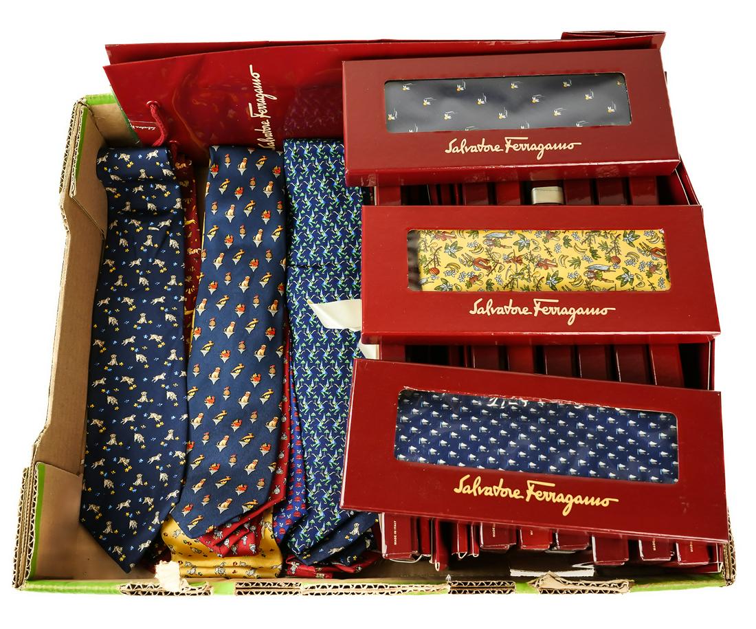 Twenty Six Salvatore Ferragamo Silk Ties (1 of 1)
